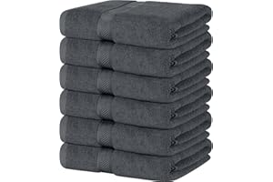 Simpli-Magic Cotton Bath Towels, 25”x50”, Gray, 6 Pack