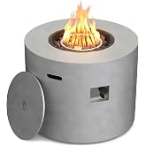 HOTEAGLE 32" Propane Fire Pit Table Round, 50000 BTU Powerful Gas Firepit Table, CSA Certified, Ideal Outdoor Fire Pit for Dining, Party in Patio, Garden, Yard
