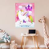 JOYIN Pin the Horn on the Unicorn Game Poster 28x21 with 24 Horns Blindfold view 8