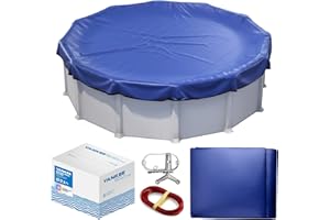 Winter Pool Cover 21 ft Round for Above Ground | Extra Thick & Durable Above-Ground Pool Cover | Sapphire Series of Premium Cold- and UV-Resistant Pool Cover | by Yankee Pool Pillow