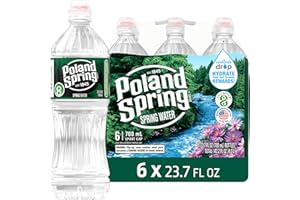 Poland Spring Maine Spring Water Bottles with Sport Flip Cap, 6-Pack - Still Bottled Water with Naturally Occurring Minerals for Taste - 23.7 Fl Oz Bottles