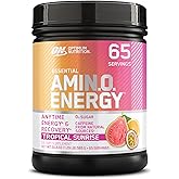 Optimum Nutrition New Flavor Amino Energy - Pre Workout with Green Tea, BCAA, Amino Acids, Keto Friendly, Green Coffee Extract, Energy Powder - Tropical Sunrise, 65 Servings (Packaging May Vary)
