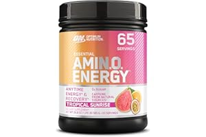 Optimum Nutrition New Flavor Amino Energy - Pre Workout with Green Tea, BCAA, Amino Acids, Keto Friendly, Green Coffee Extract, Energy Powder - Tropical Sunrise, 65 Servings (Packaging May Vary)