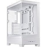 ASUS A31 White ATX Mid-Tower Gaming Case, Dual Tempered Glass, Frameless, BTF Hidden Connectors, 360 AIO Support, Angled Base