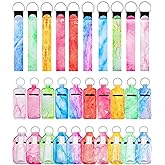 Geiserailie 40 Pcs Hand Sanitizer Keychain Holder Set Travel Bottle Holder Lipstick Case Wristlet Keychain(Chic)