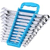 DURATECH Combination Wrench Set, Metric, 11-Piece, 8-19mm | 12-Point, CR-V Steel, Organized in Wrench Holder