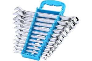 DURATECH Combination Wrench Set, Metric, 11-Piece, 8, 10, 11, 12, 13, 14, 15, 16, 17, 18, 19mm, 12-Point, CR-V Steel, Organized in Wrench Holder