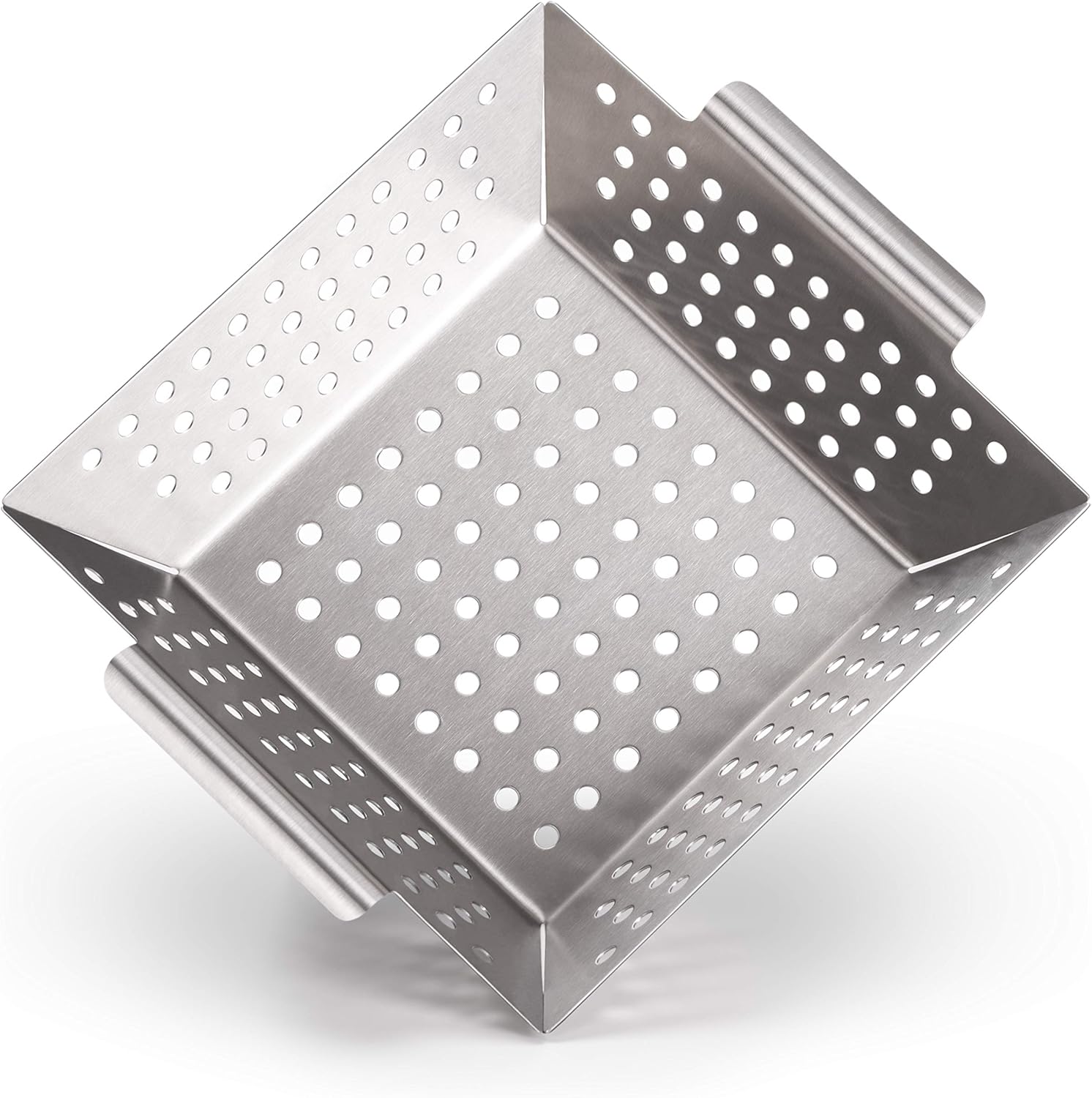 Blumtal Grillkorb aus 100% Edelstahl - perfekt für Grillgemüse, Grillschale geeignet für alle Grillarten, 21 x 21 x 6 cm (Medium)