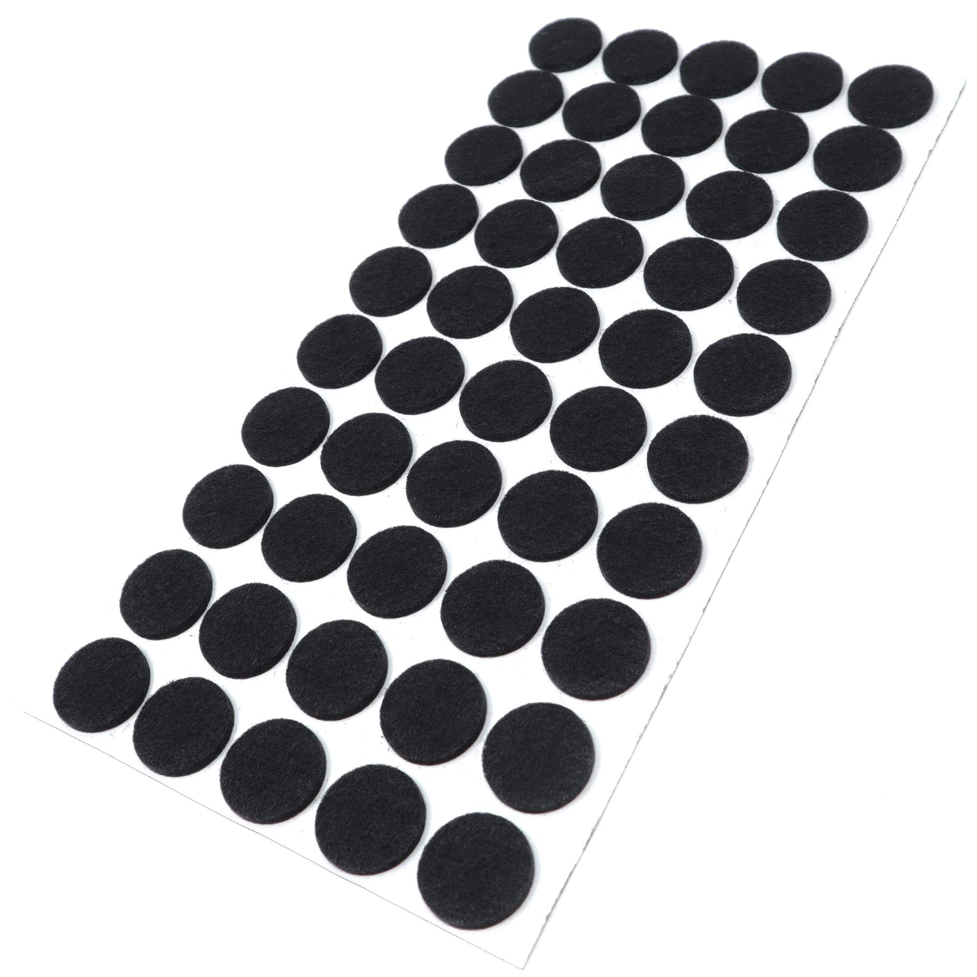 Adsamm® / 50 x self-adhesive felt pads/Black/ø 0.87'' (ø 22 mm) / round / 0.138'' / 3.5 mm thick stick-on furniture felt glides/Furniture & Chair Glides