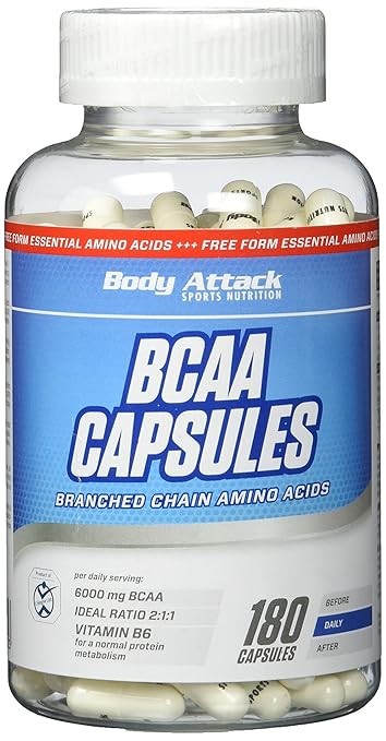 Body Attack BCAA Capsules, 180 Kapseln, 1er Pack (1 x 134g)