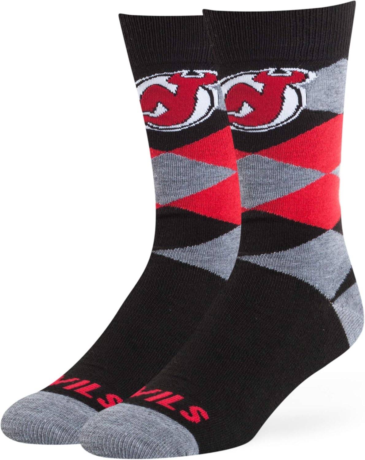 OTS NHL New Jersey Devils Men's Blaine Dress Sock, Team Color, Large