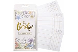 BRYBELLY Bridge Scorecards, 75-Pack | Replacement Score Sheet Tally Pads | Must-Have Accessories for Game Night | Classic We/They Bridge Playing Card Game Scoring