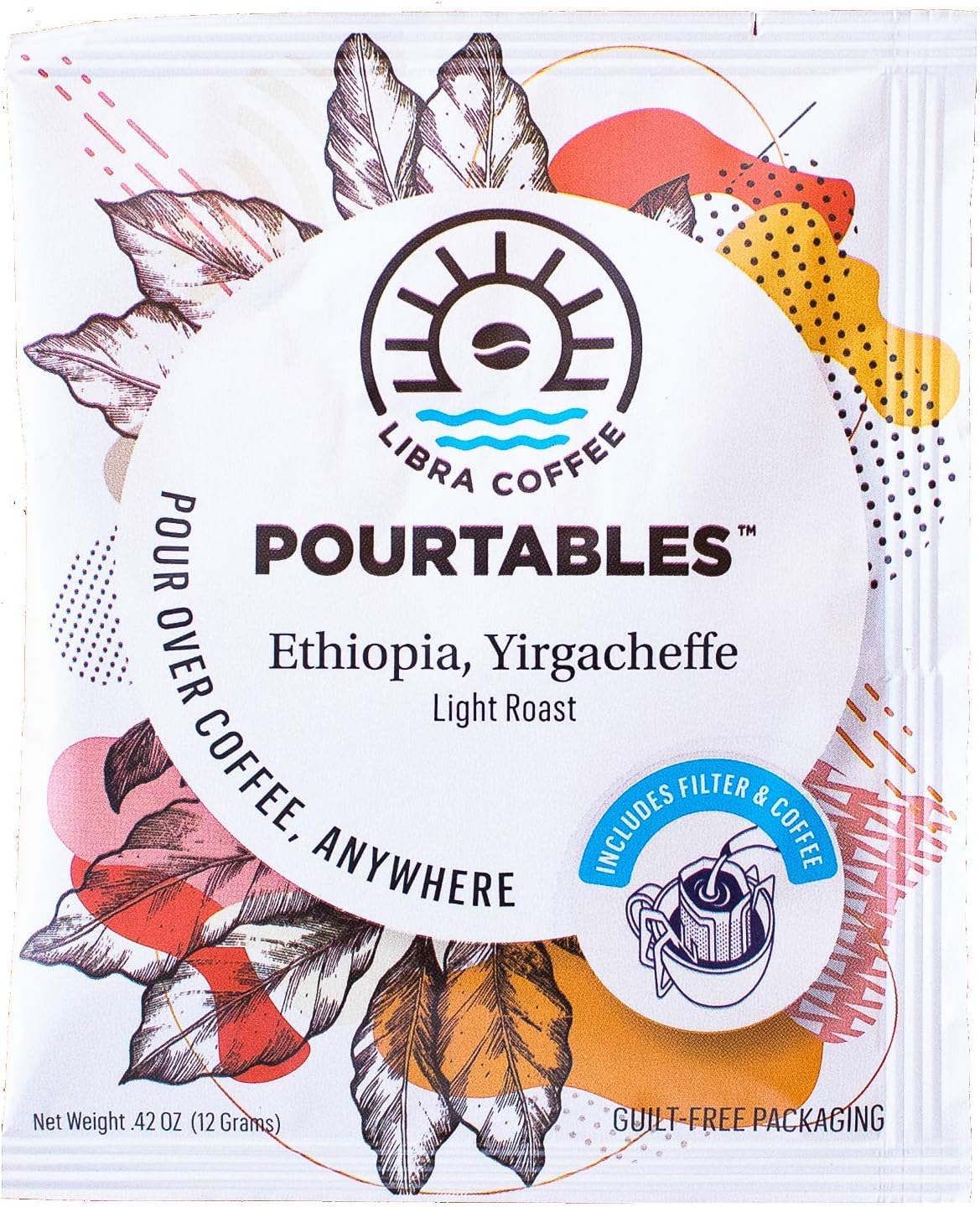 Pourtables by Libra Coffee, Portable Pour-Over, Coffee & Brewer All-In-One (10 Count) Home, Travel, Outdoors