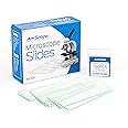 AmScope BS-50P-100S-22 Pre-Cleaned Blank Ground Edge Glass Microscope Slides and 100pc Pre-Cleaned Square Glass Cover Slips C