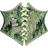 Scarlet Darkness Women's Corset Belt Renaissance Underbust Corset Floral Lace Up Boned Waist Belts