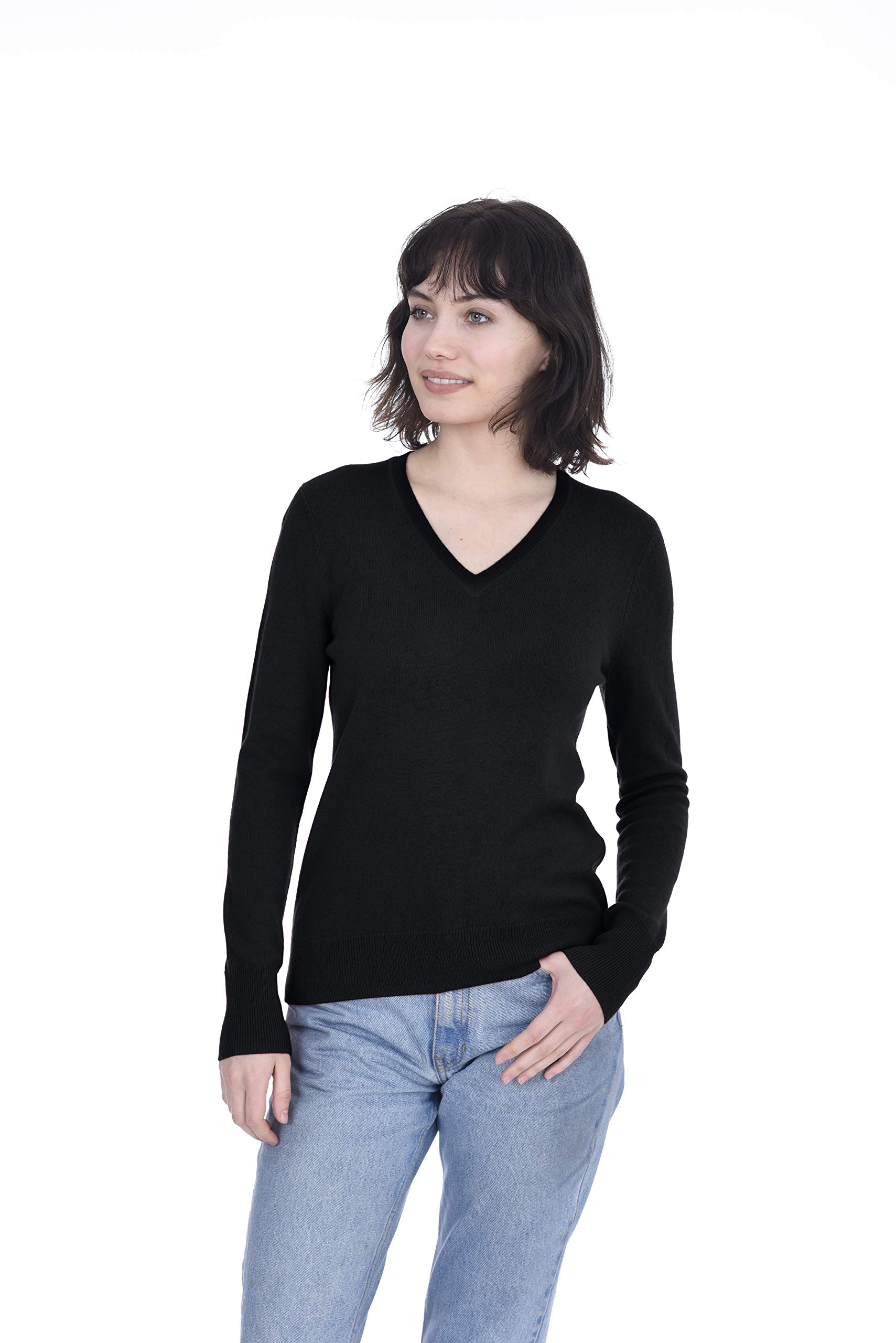 Everyday Essential Cashmere Blend V-neck Button Top