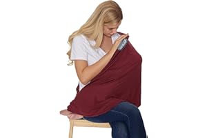 NeoTech Care Baby Nursing Cover Breastfeeding Scarf | Soft Fabric (Burgundy Red)