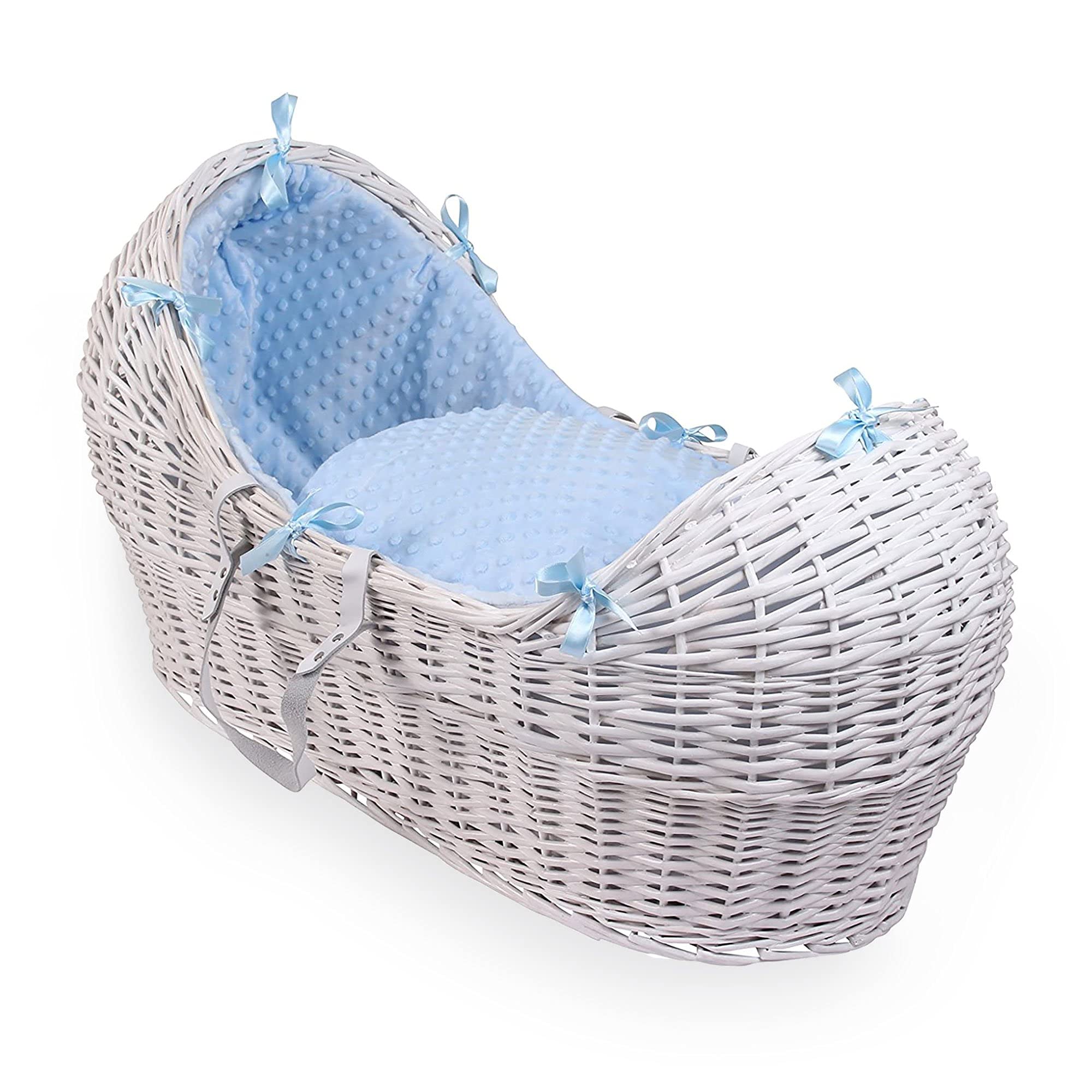 Dimple White Wicker Noah Pod - Blue