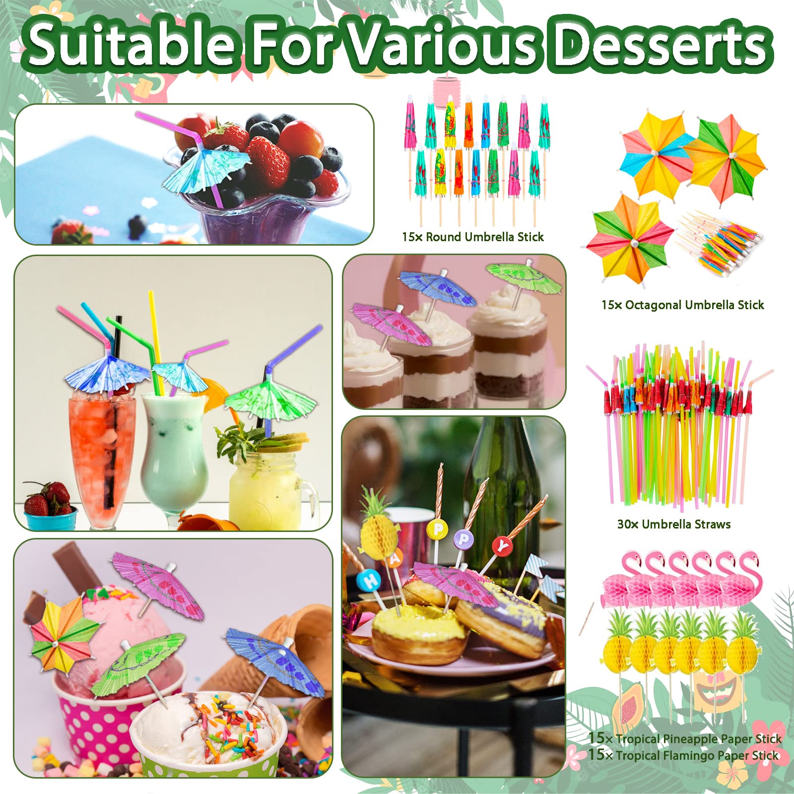 323 Luau Party Decorations, Hawaiian Party Decorations Kit For Adults - 