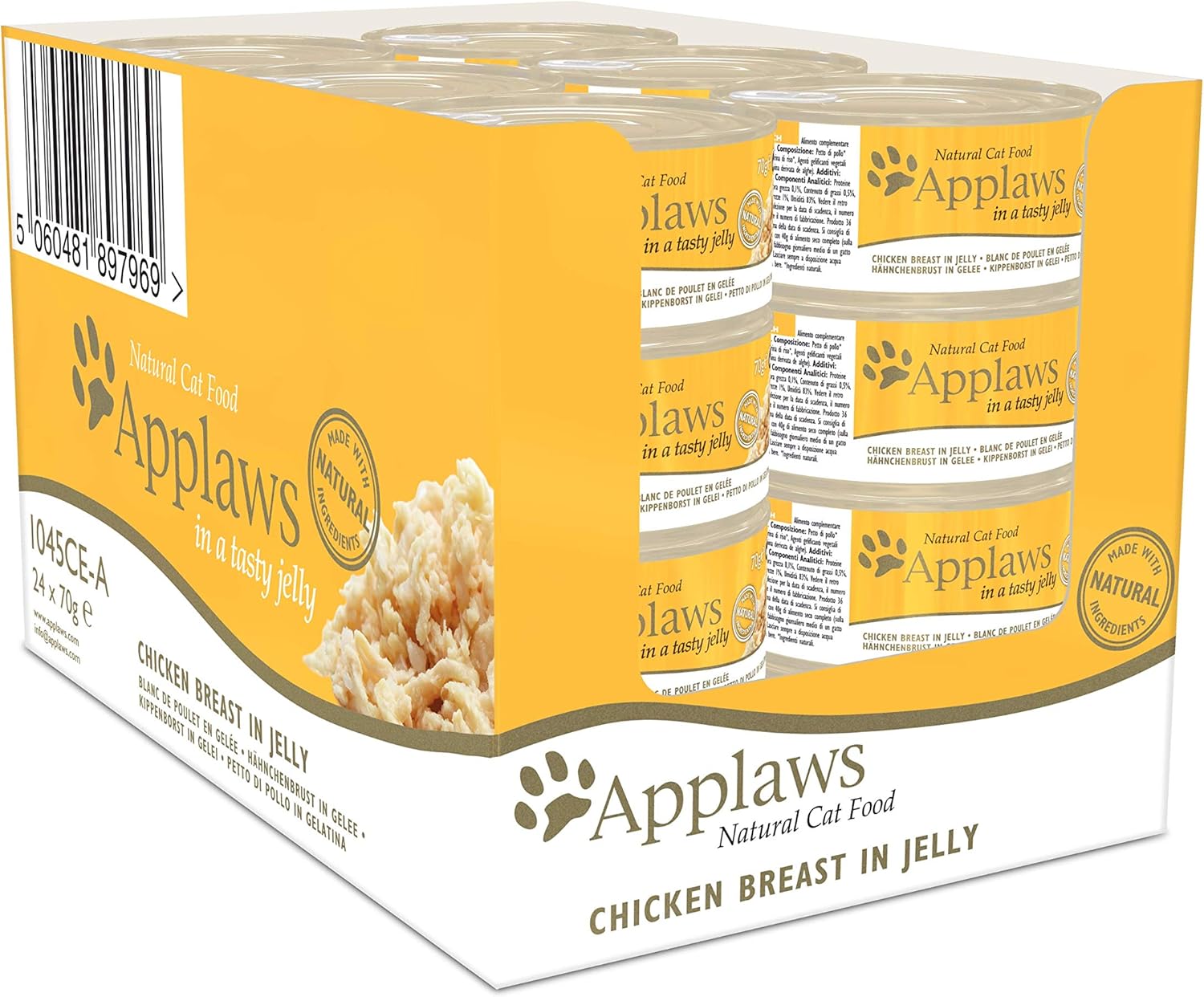 Applaws Natural Wet Cat Food, Chicken in Jelly 70 g Tin (Pack of 24 Tins), 70 g (Pack of 24)