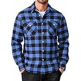 COOFANDY Mens Flannel Shirts Long Sleeve Casual Plaid Button Down Shirt Cotton Shirt Cowboy Work Shirts with Pockets