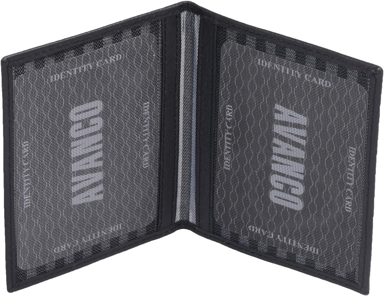 Avanco Men's Leather ID Card Holder 4.7 x 3.5 x 0.2 inch Black