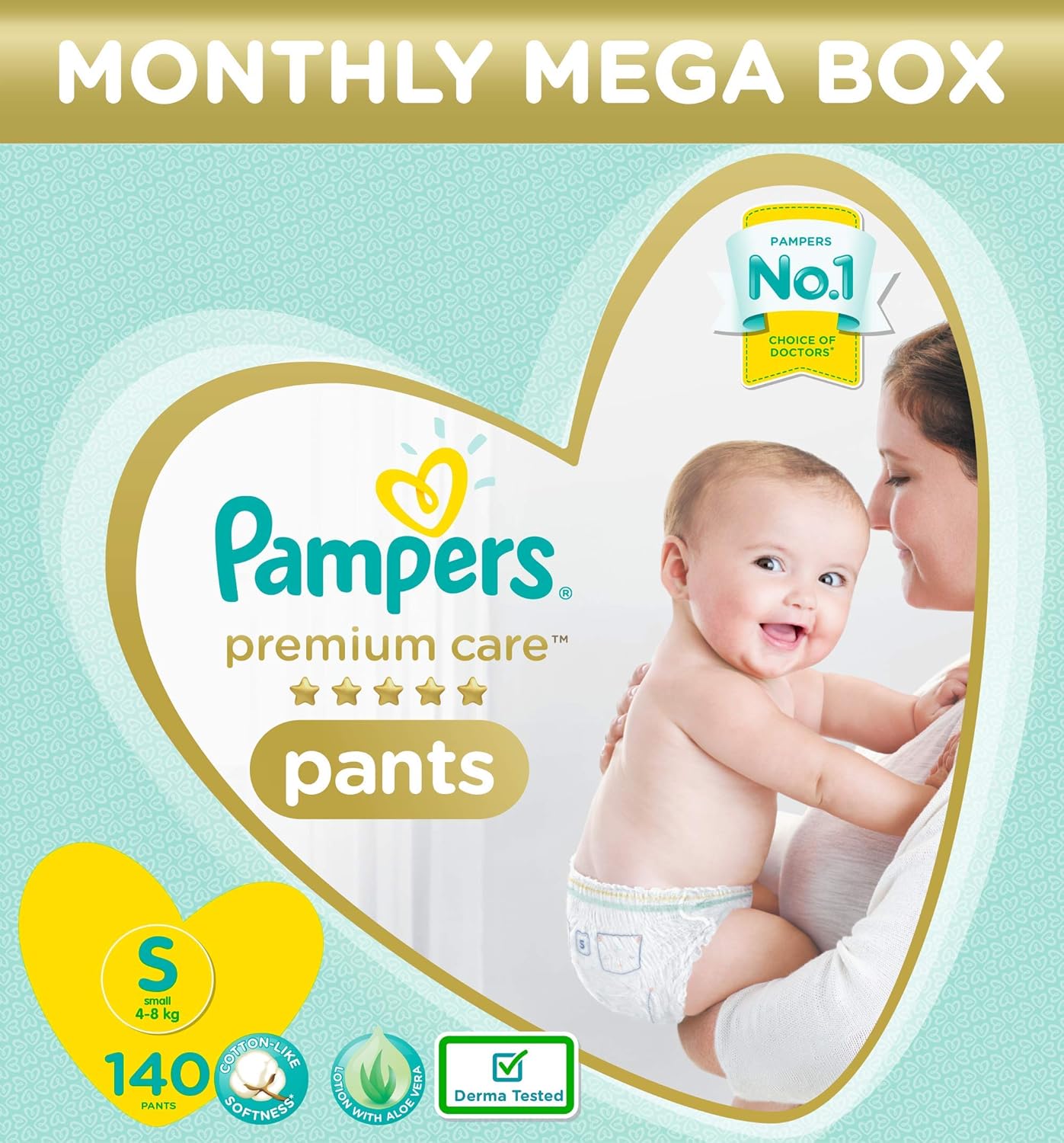 Buy Pampers Premium Care Pants, Small size baby diapers (SM), 140 Count
