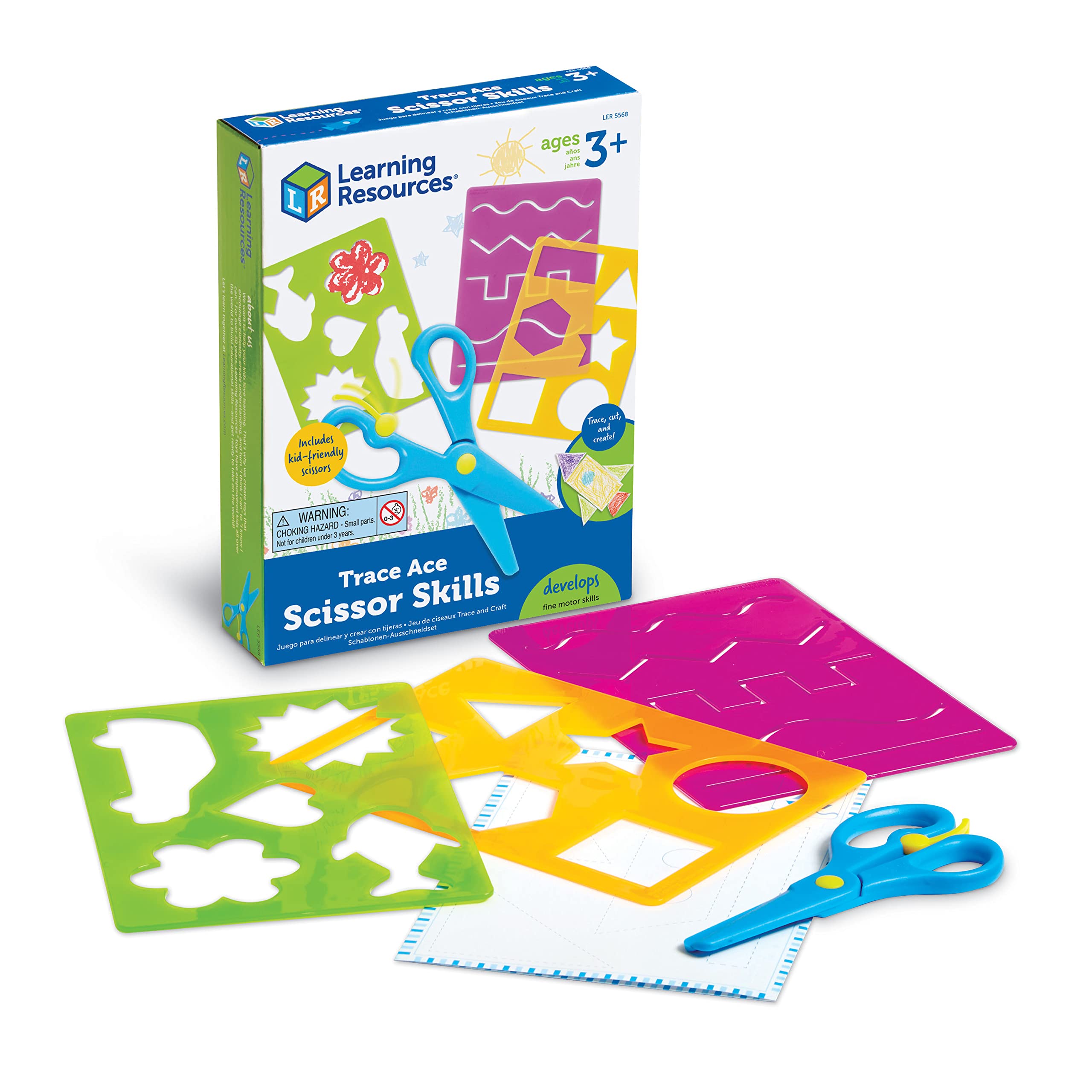 Photo 1 of Learning Resources Trace Ace Scissor Skills Set - 7 Pieces, Ages 3+ Toddler Learning Supplies, Homeschool and Classroom Activities, Fine Motor Tools for Toddlers