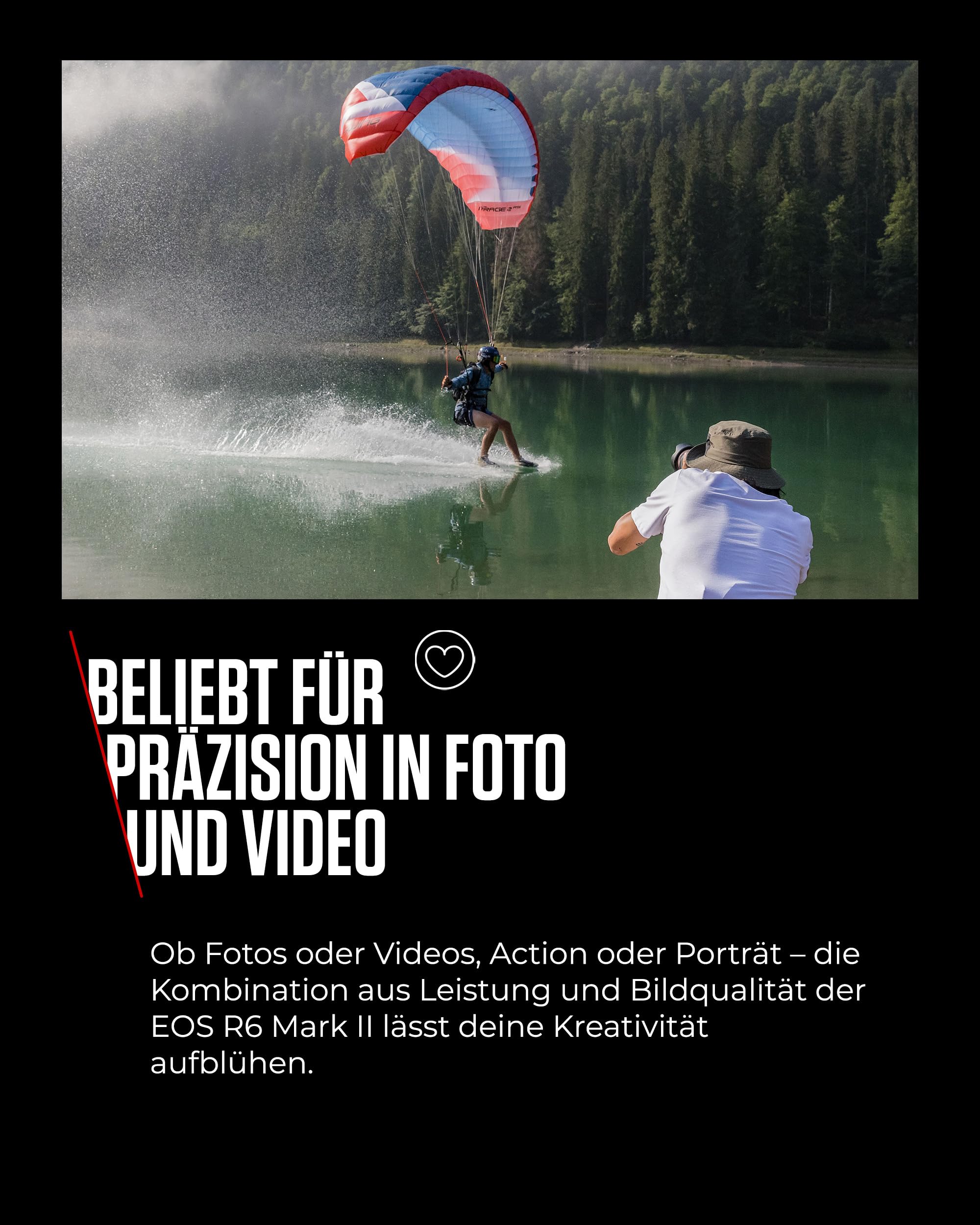 Canon EOS R6 Mark II Systemkamera, Spiegellose Vollformat, 4K Video, 40 Bilder/Sekunde, Wi-Fi, Bluetooth 4