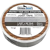 Butyl Joist Tape 6\" X 50', 4 Rolls Anti-Corrosion Sealant For Outdoor Wood Beams And Decking Protection