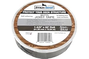 Imus Seal® Butyl Joist Tape for Flashing Deck Joists and Beams, UV Resistant, Level Decking™, Protect Your Deck Structure™, M