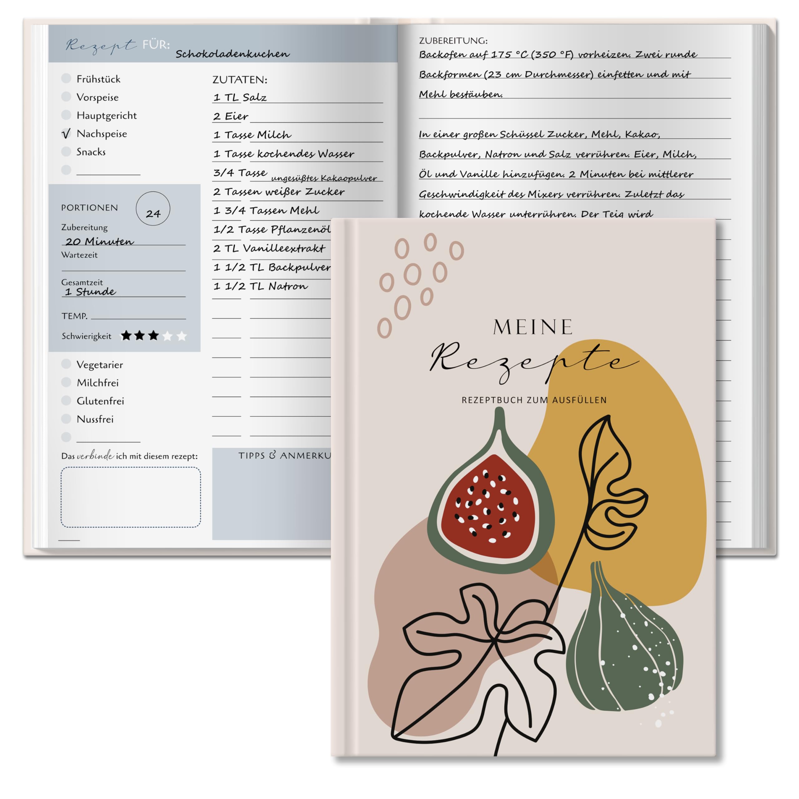 BIROYAL Blank Recipe Book for Own Recipes | A5 Recipe Notebook | Write Your Own Personalised Family Cooking Recipe Journal