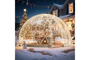 VEVOR Garden Dome Tent, 12 x 7.2 ft Clear Bubble Tent House for 4-7 Person, Waterproof PVC Geodesic Dome Greenhouse with Ventilated Window, Outdoor Igloo Tents for Patio Backyard Party Camping