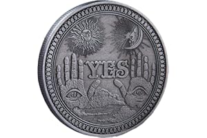 YVHUSK Decision Making Coin-Yes/No Coin-Good Luck Commermorative Collection-Challenge Coins Antique Silver