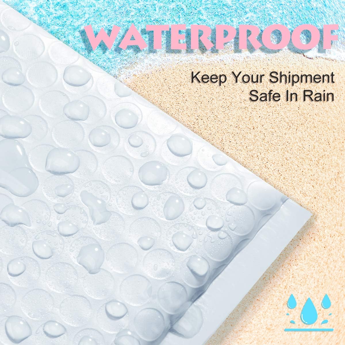 UCGOU 8.5x12 Inch White Padded Envelopes Water Proof Poly Bubble Mailers Self Seal Mailing Envelopes Book Mailers 25pcs : Office Products