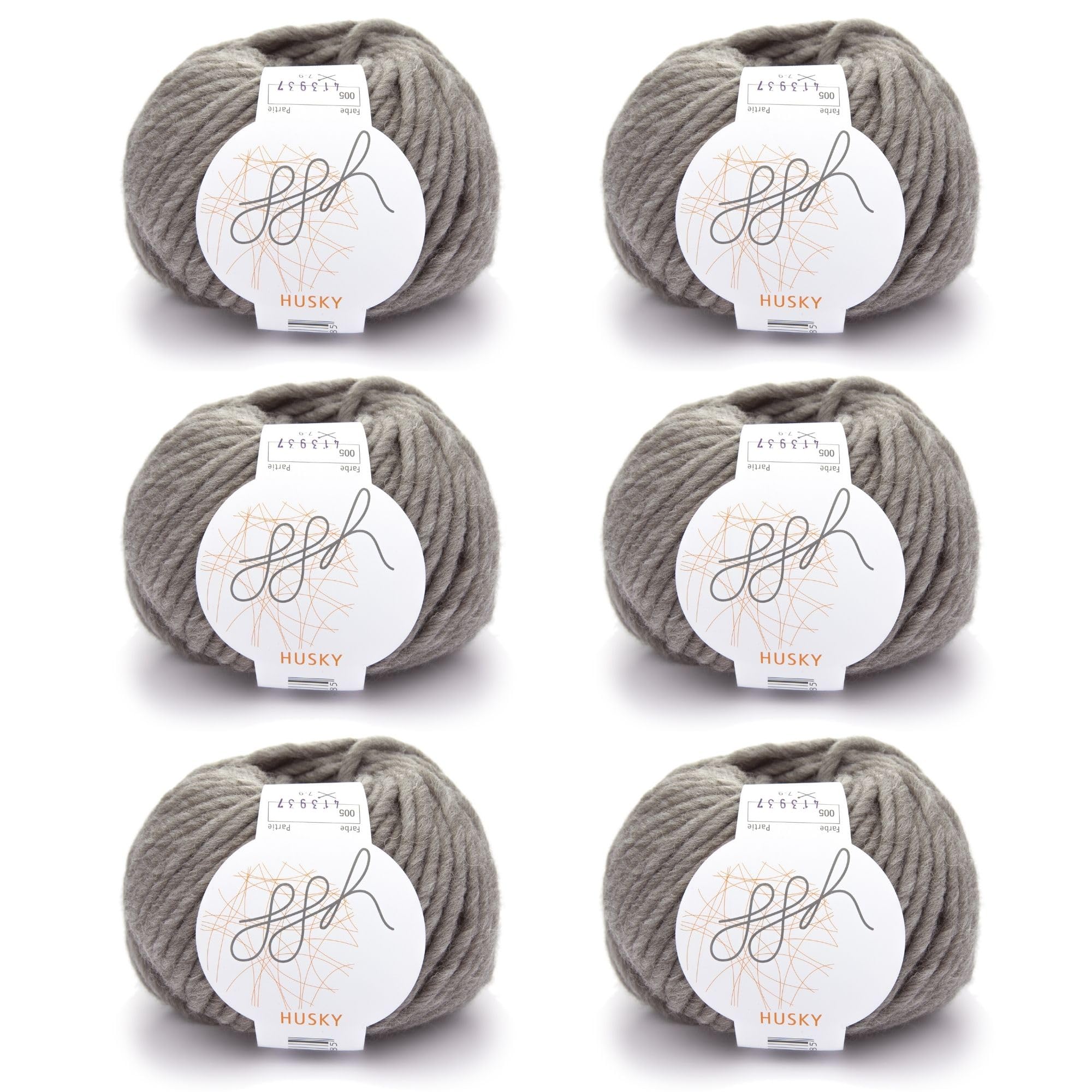 ggh Husky Box with 6 Balls - 50g per Ball - a Total of 300g - Colour 005 - Fieldstone