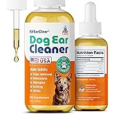 Pup Labs Ear Clear, Natural Dog Ear Cleaner and Infection Treatment for Dogs, Dog Drops for Itching, Irritation, &amp; Wax Build-Up, 1 oz Bottle with Dropper