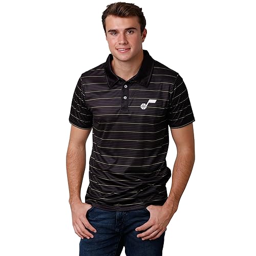 FOCO Men's Standard NBA Logo Polo Short Sleeve Polyester Shirt, Team Color