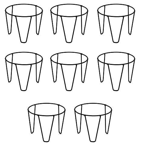 ORCHID ENGINEERS Iron Indoor/Outdoor Flower Pot/Plant Stand (Black, Pack of 8)