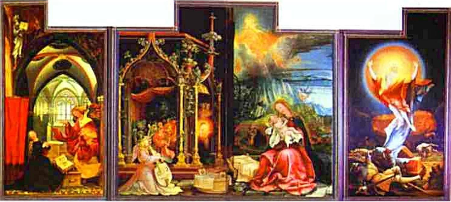 Amazon Com The Annunciation Virgin And Child With Angels The Resurrection Second View With The Open Wings By Matthias Grunewald Posters Prints
