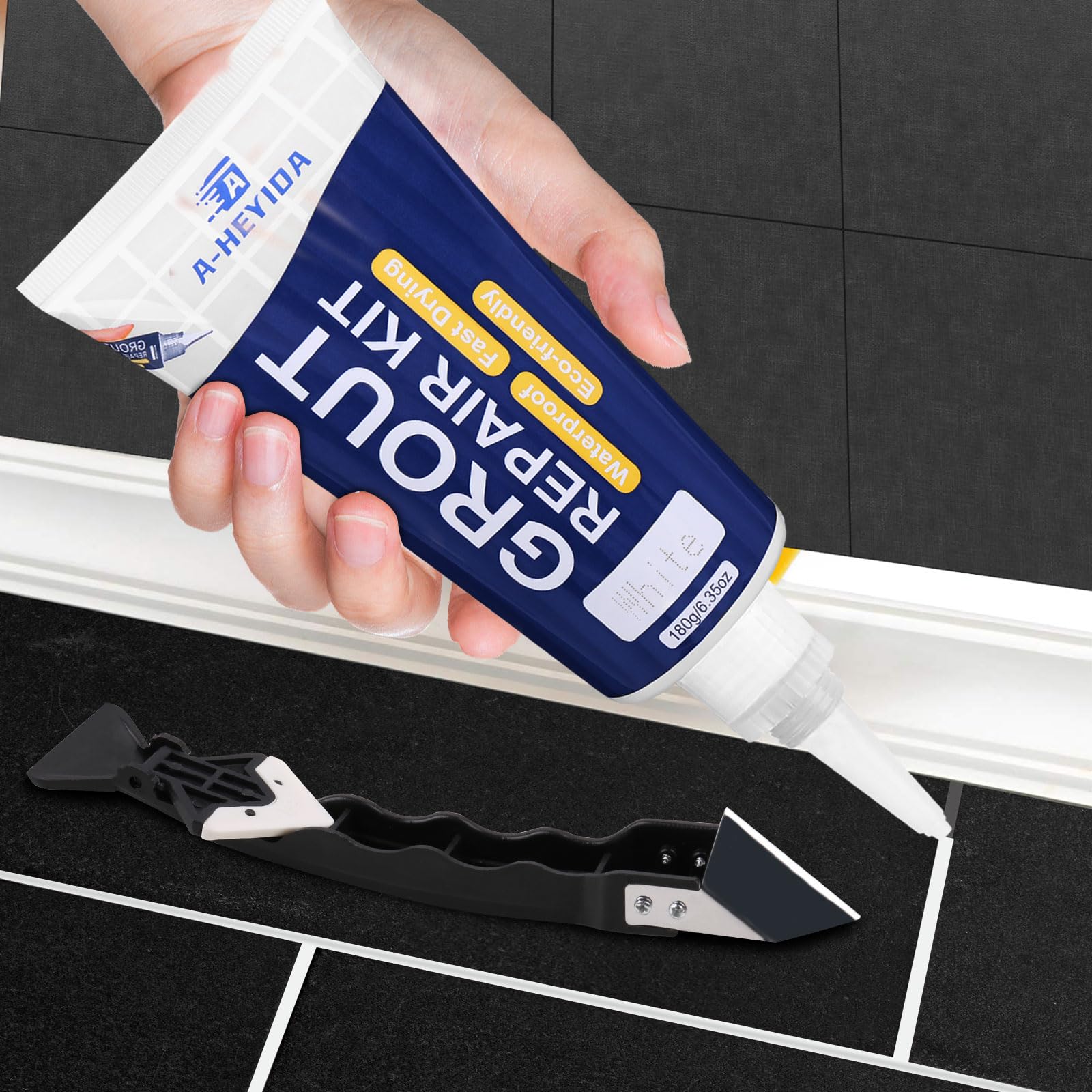 Grout Repair Kit 6.34 oz White Tile Grout Fill Tube,Tile Grout Paint