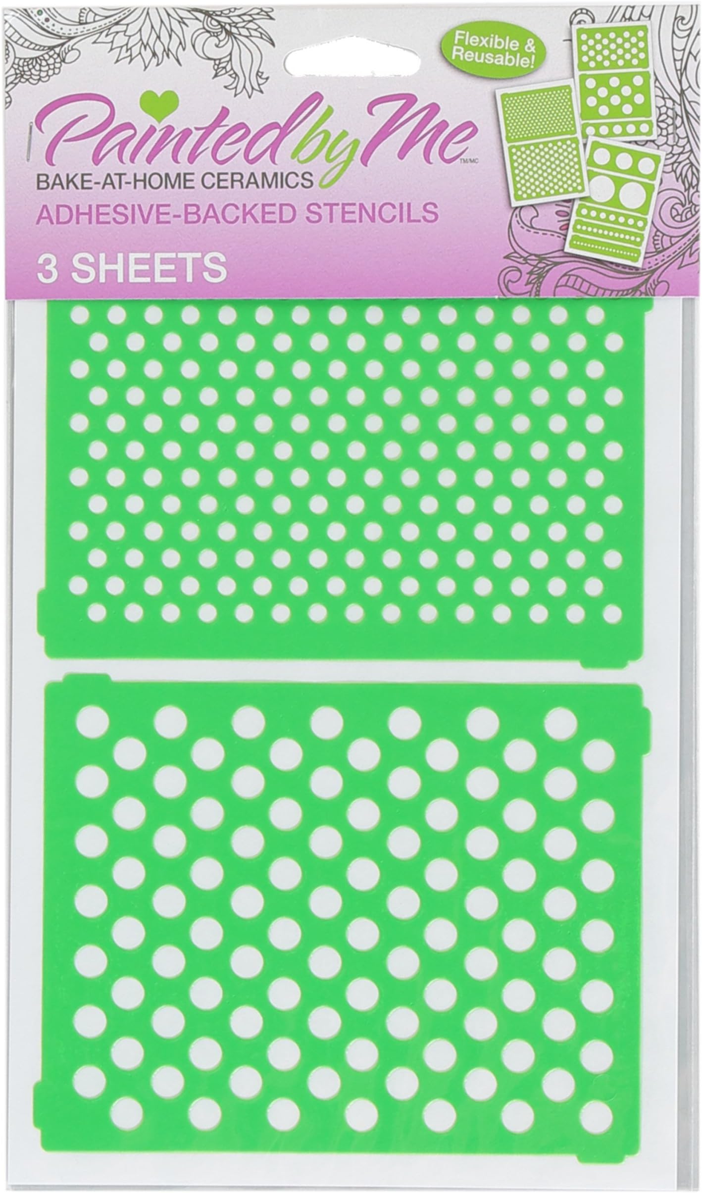 Painted By Me Adhesive Backed Stencils, Polka Dot