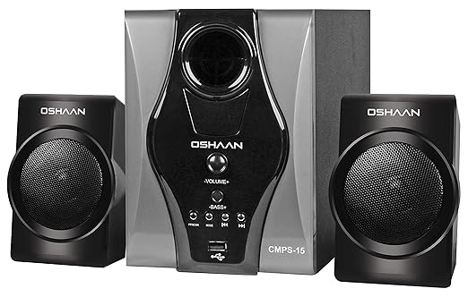 Oshaan S15 2.1 Channel Multimedia Home Theatre System, Bluetooth Connectivity, FM, USB/SD Card Reader, Digital Display, Remote Control