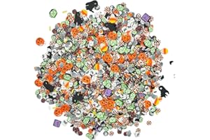 BUTTONS GALORE AND MORE BGM Creations 2,000 Piece Halloween Polymer Clay Slices for Slime Supplies, DIY Nail Art, Halloween Craft Embellishments