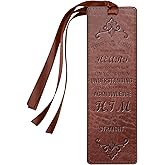 FINPAC Leather Bible Bookmarks, Vegan Religious Bookmarks, Bible Verse Book Markers Church Gifts for Women Men [Trust in The Lord with All Your Heart] - Vintage Brown