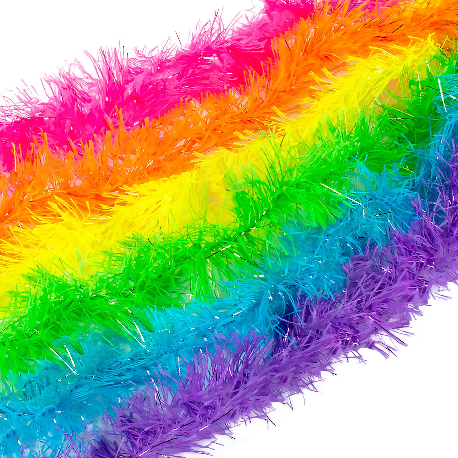 SSKHE Pack of 6 Colorful Feather Boas Artificial Fluffy Boa Feather Boas Decorations Fancy Dress for Women Fancy Costume DIY Wedding Party Dancing Home Decoration