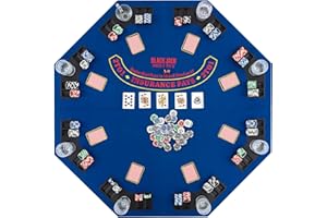 Giantex 48" Poker Table Top - 8 Player Foldable Texas Holdem Poker Table Topper w/Carrying Bag, Cup Holders, Chip Trays, Port