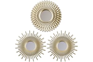 BONNYCO Gold Mirrors for Wall Pack of 3 Wall Mirrors for Room Decor & Home Decor | Champagne Gold Round Mirrors for Wall Decor | Circle Mirrors Modern Gifts for Women & Moms | Decorative Mirrors