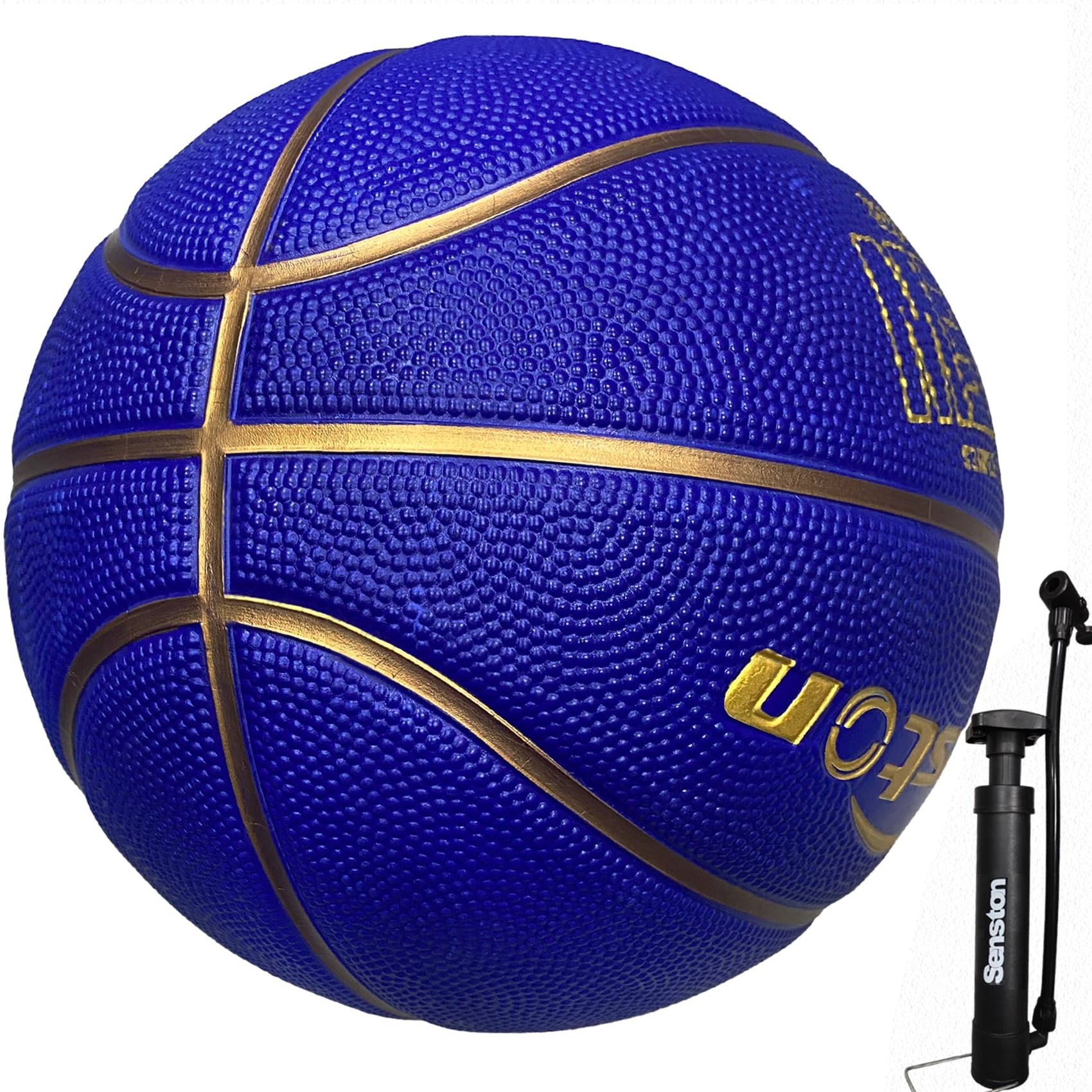 Photo 1 of Senston 27.5‘’/29.5'' Basketball Outdoor Indoor Rubber Basketball Ball for Kids/Adult Official Size 5/7 Basket Ball with Pump