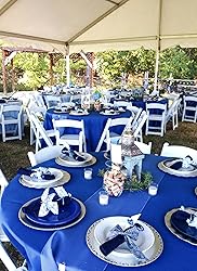 REWOMC 10 Pack Round Tablecloths - 90 Inch, Royal